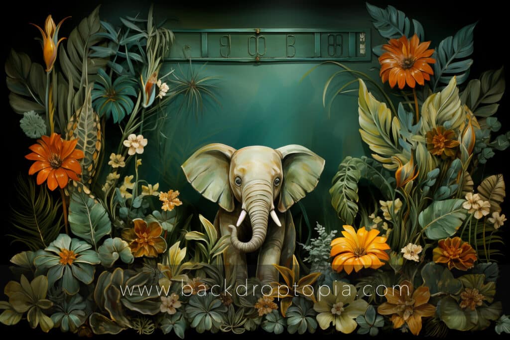 "Jungle Florale Éléphant"